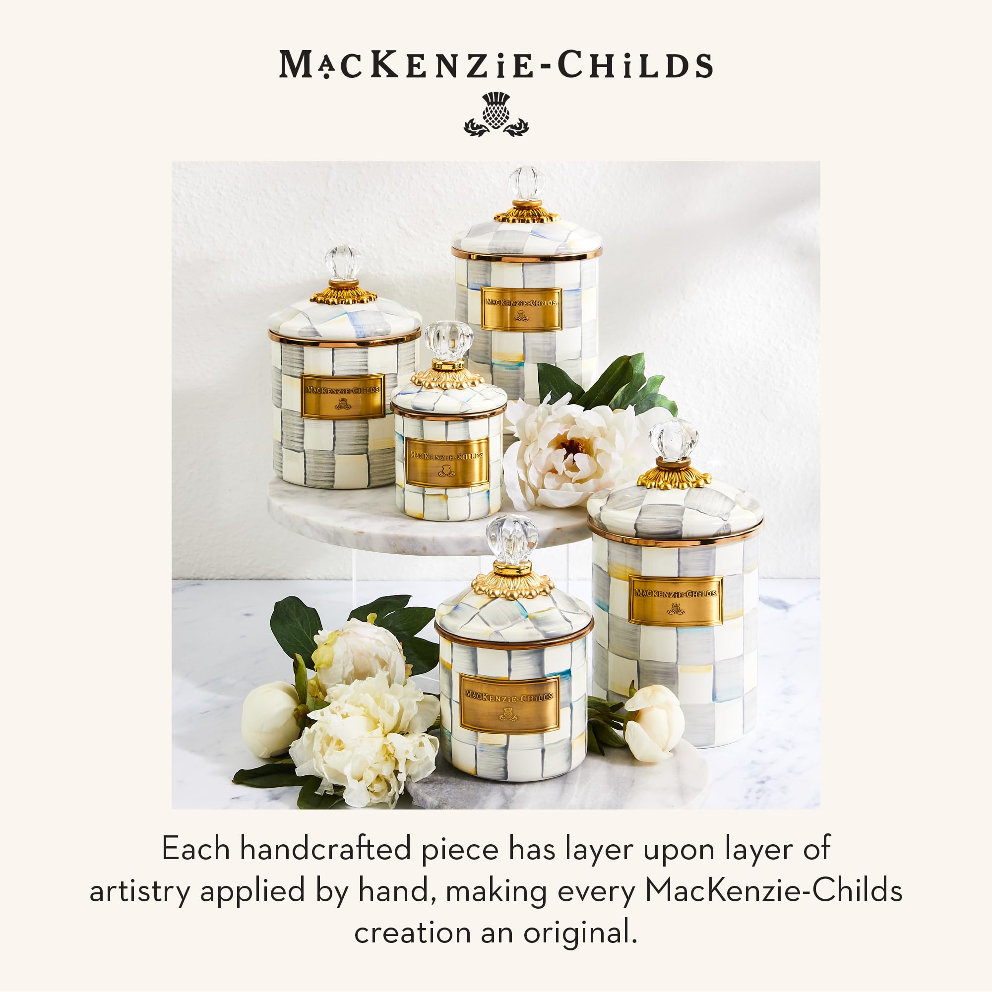 Amazon.com: MACKENZIE-CHILDS Enamel Canister Set, Small (38 oz