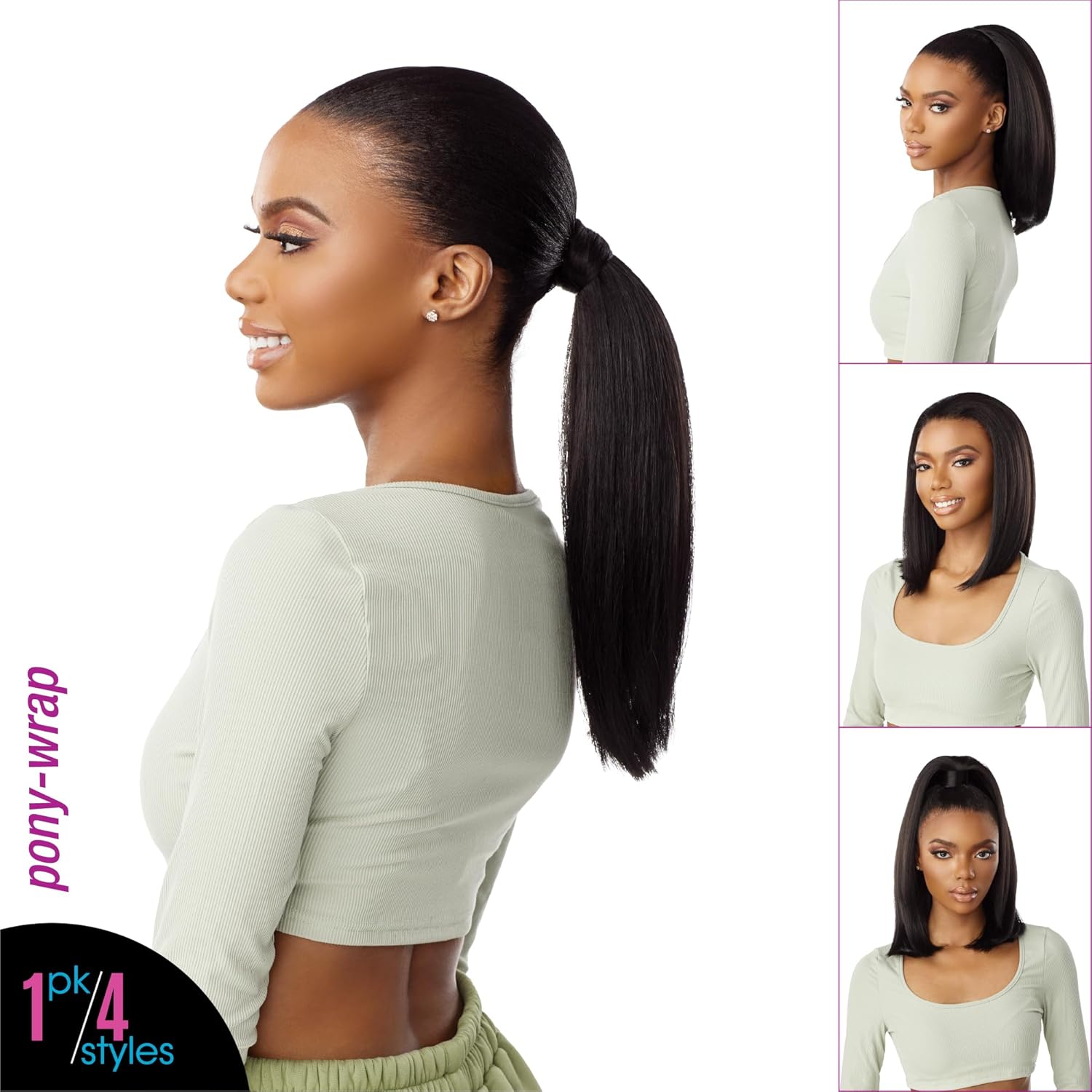 Sensationnel Instant Updown Halfwig Pony - Iud 19 4 Style in 1 Half Wig And Pony Drawstring (1B OFFBLACK)