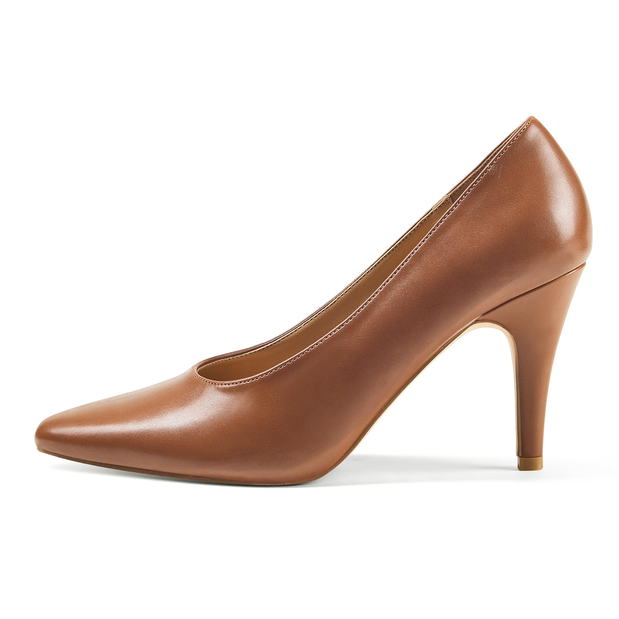 GENSHUO Scarpe con Tacco Alto da Donna Stiletto Pumps Nero Oro Marrone Punta Chiusa Slip-On Eleganti Scarpe Basic Classiche Matrimonio Lavoro Ufficio Festa Comode