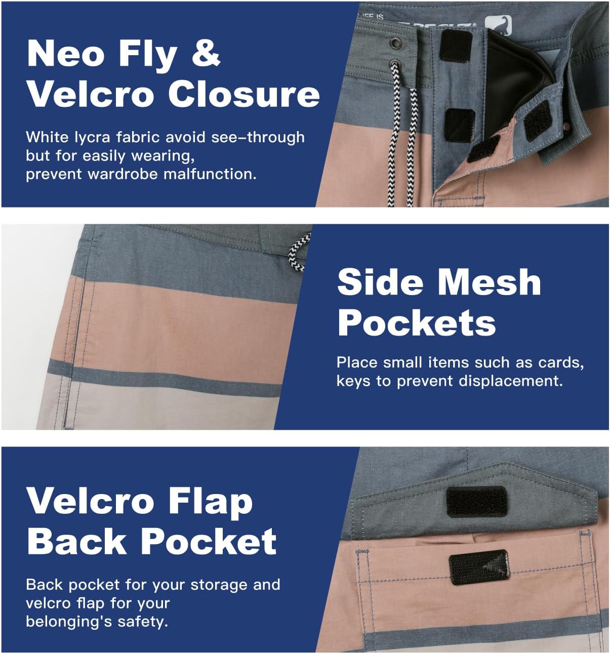 SURF CUZ Men's Vintage Cruzer Stretch Boardshort Chino Shorts - Image 5