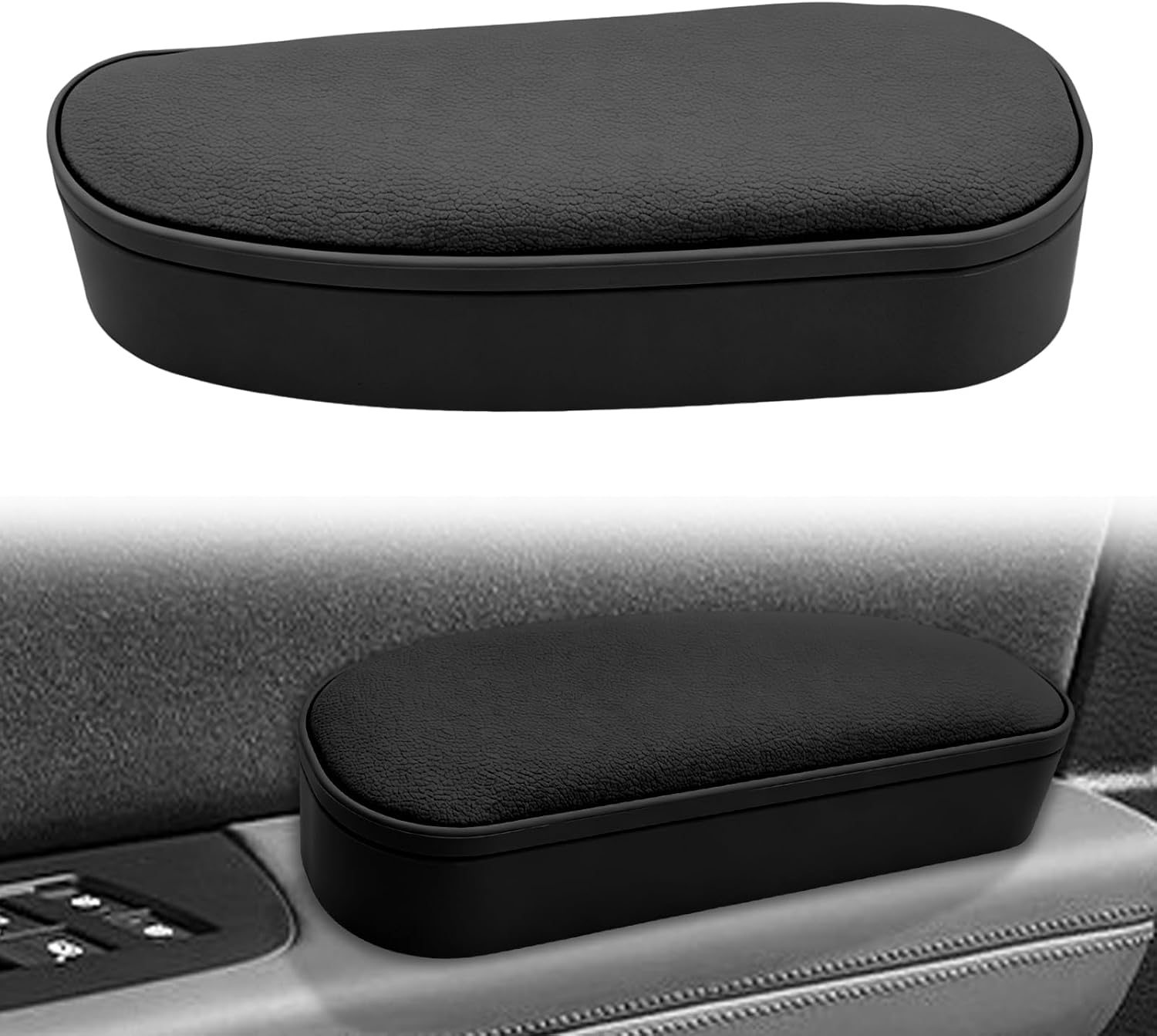 Car Door Armrest Pad, Adjustable Leather Elbow Rest with Storage Box, Soft Comfort Side Door Armrest Pillow, Relieve Arm Fatigue, Universal Auto Accessories for Car Truck SUV RV