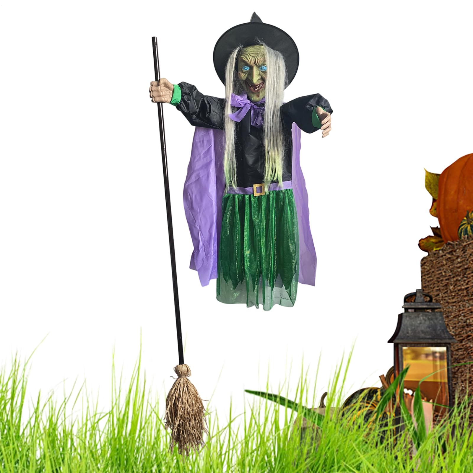 Sorcière volante Halloween lumineuse pour réussir vos décorations de jardin
