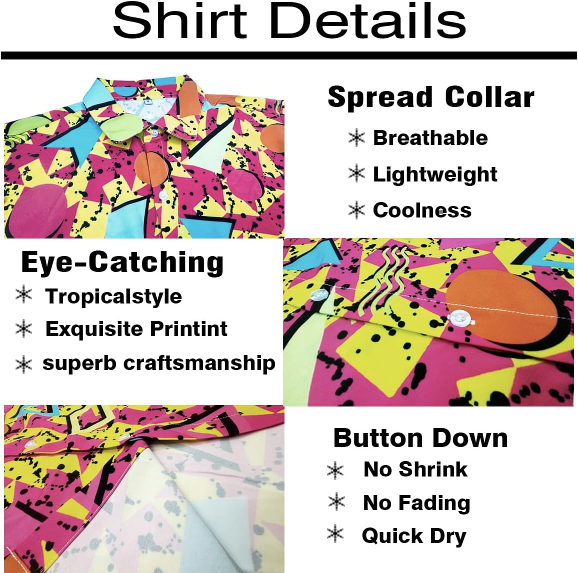 Men's 2 piece 80s 90s rave outfits for Men Hawaiian Shirts with a Bucket Hat - Image 2