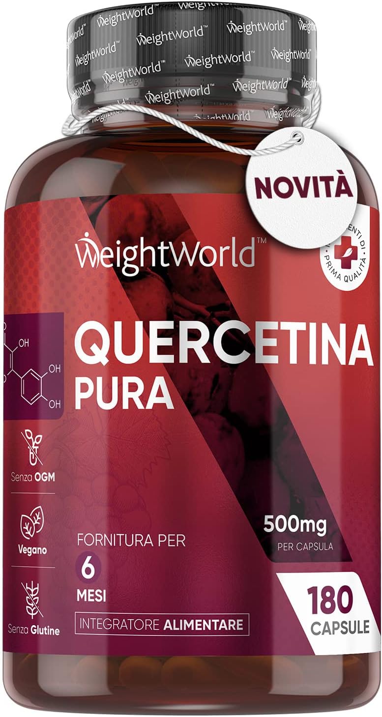 Quercetina Pura Integratore Quercetina 180 Capsule per 6 Mesi