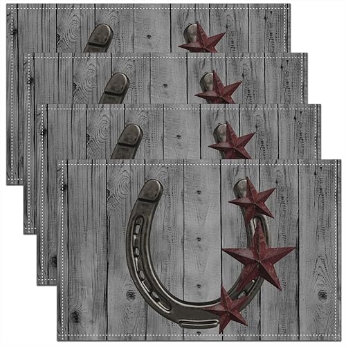 Miniatura 5 de Juego de 4 manteles individuales con diseño de oso Silhouette de 12 x 18 pulgadas para decoración de mesa de comedor, tapete de mesa de vida