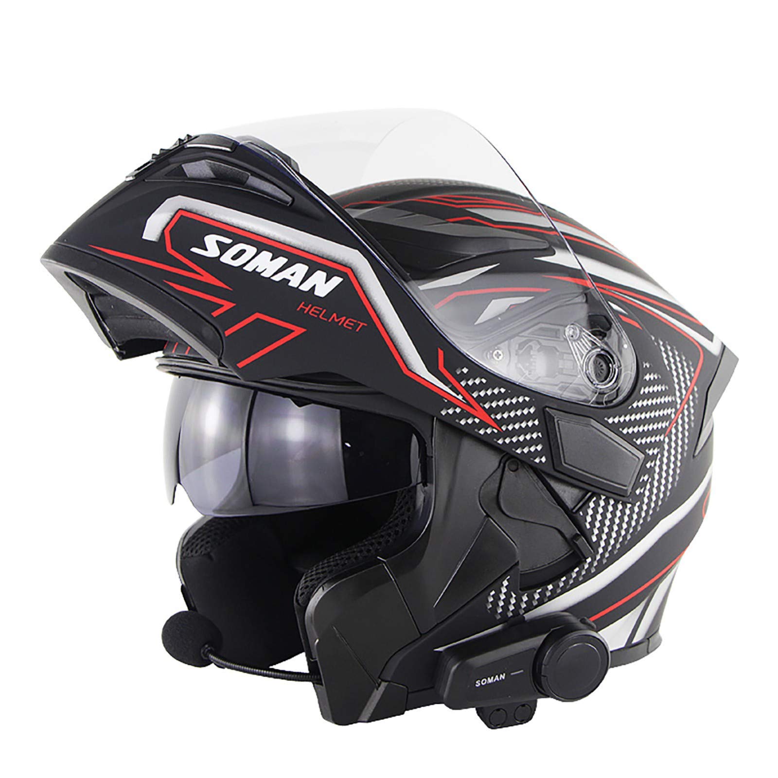 Casque modulaire intégral Bluetooth XL pour moto et scooter