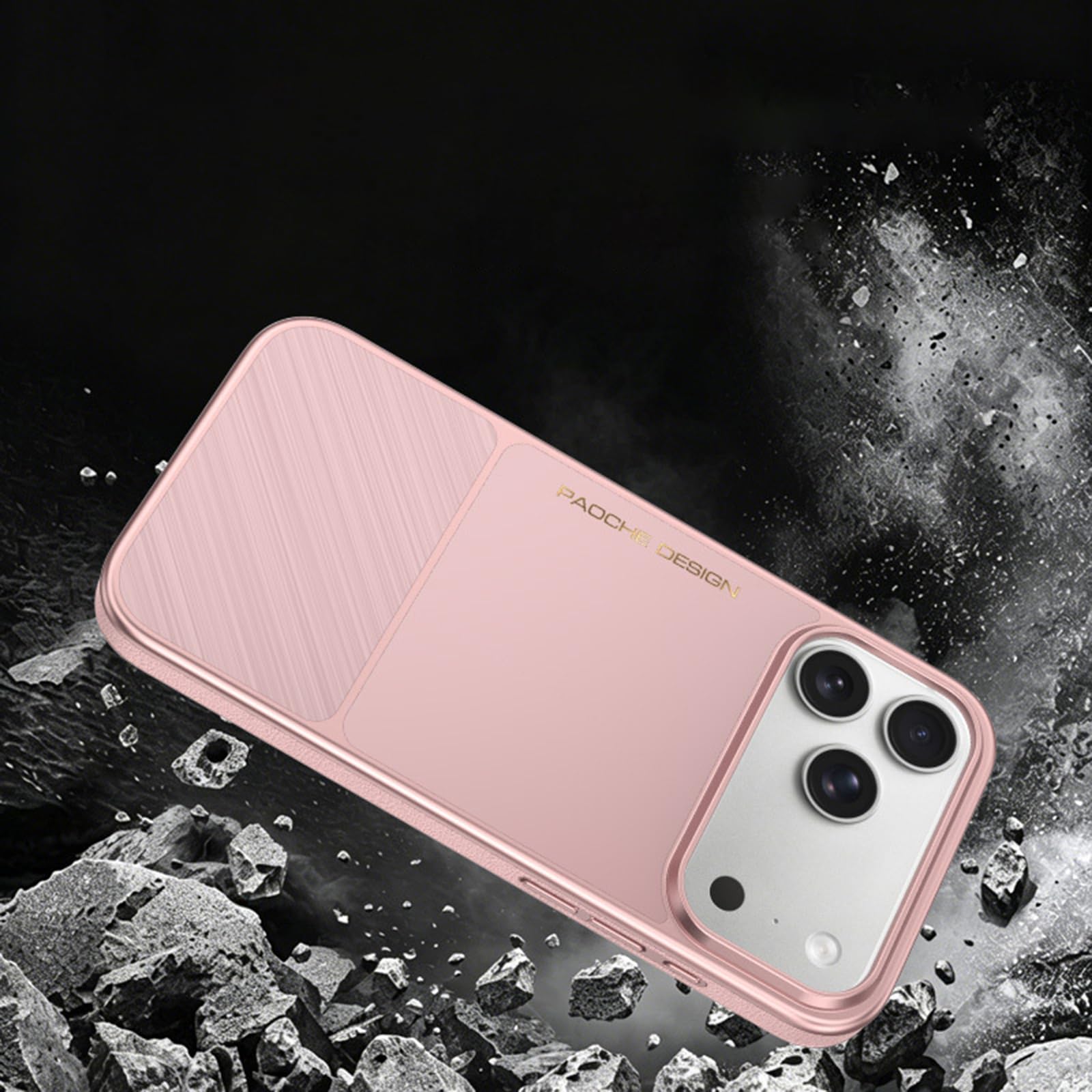 Magnetisch Hülle für iPhone 17 Pro Max/17 Pro/17, Leichte Luxus Gefrostet rutschfeste Schutzhülle Unterstützt Drahtlose Aufladung Handyhülle,Schwarz,17