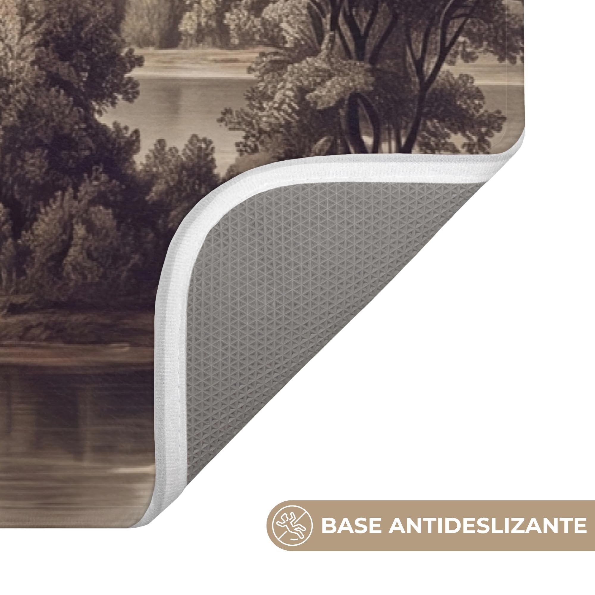 Alfombra Baño Rectangular 90x60 cm Decoracion Bathroom Mat Non Slip Shower Lavable Antideslizante Alfombrilla Tapete Banheiro Clásico - Paisaje - Sereno