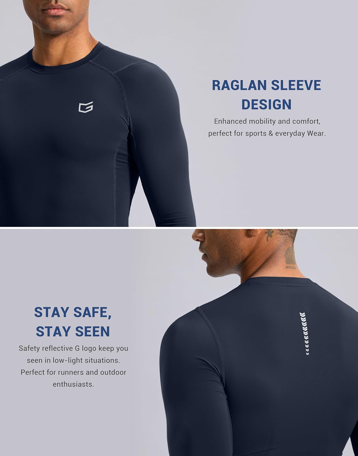 G Gradual Mens Compression Shirt Long Sleeve Moisture Wicking Running Gym Shirts for Men Athletic Workout Base Layer T-Shirt - Image 5