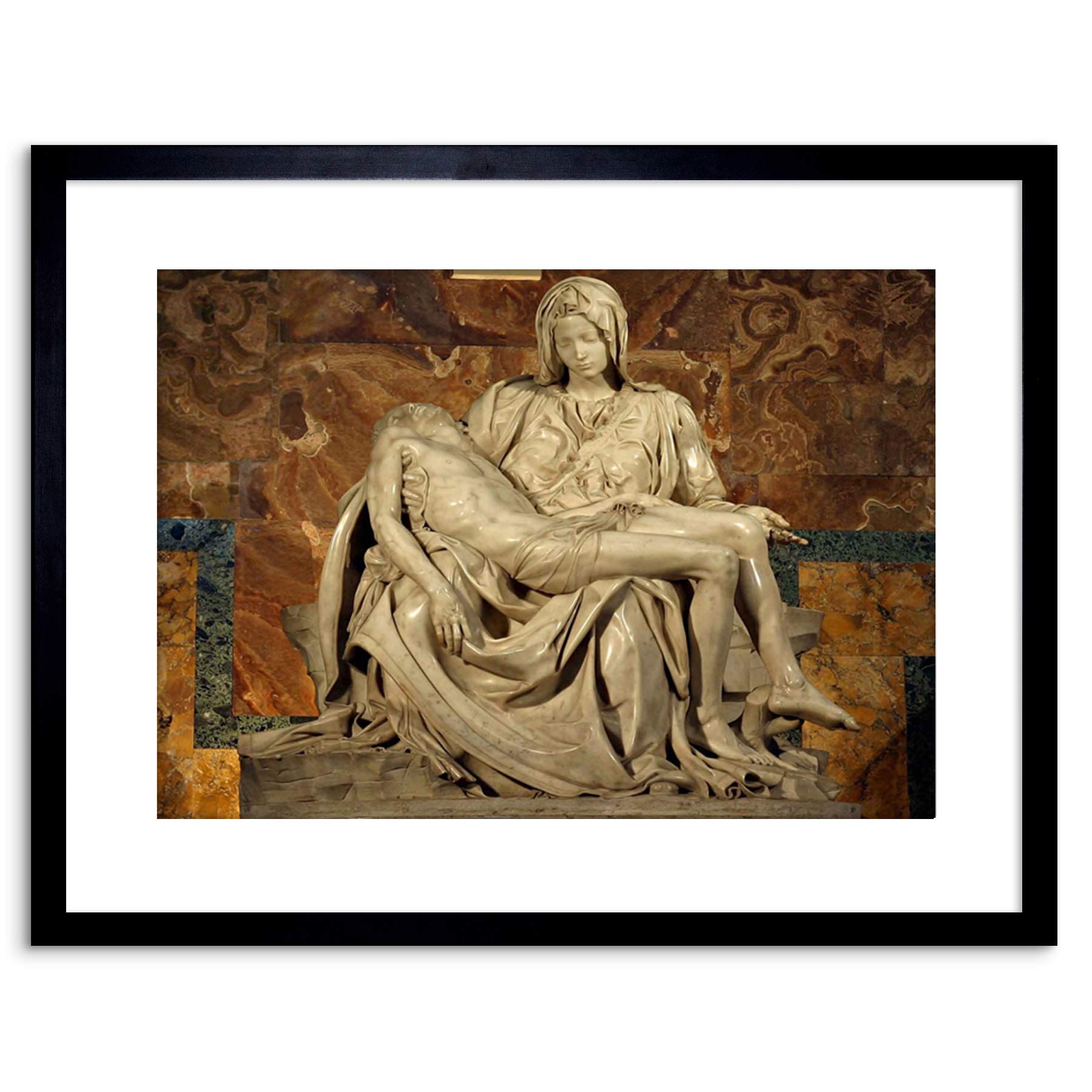 Wee Blue Coo 9x7 '' MICHELANGELO PIETA 1499 OLD MASTER REPRODUCTION FRAMED ART PRINT F97X524