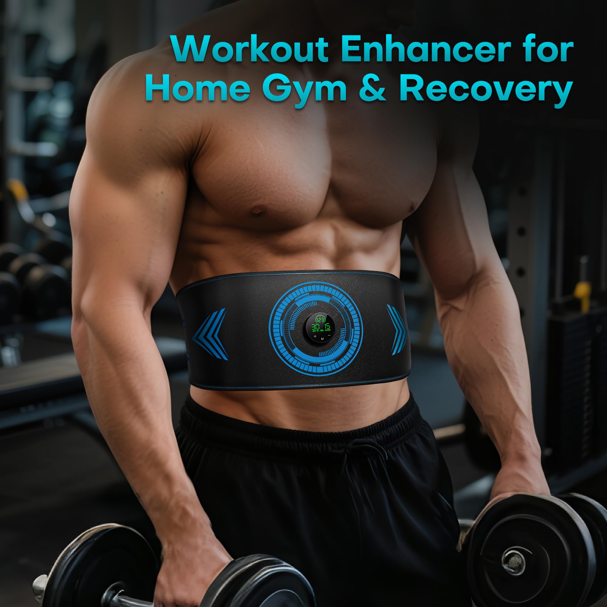 EMS Muscle Stimulator, Electronic ABS Stimulator Muscle Toner Trainer for Abdominal, Ab Fitness Strength Training Workout Equipment for Men and Women — Amazon image 3