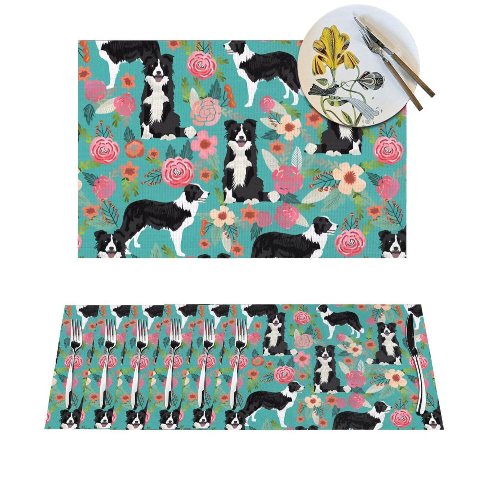 Set de table PVC Border Collie pour décoration de table conviviale et repas de famille