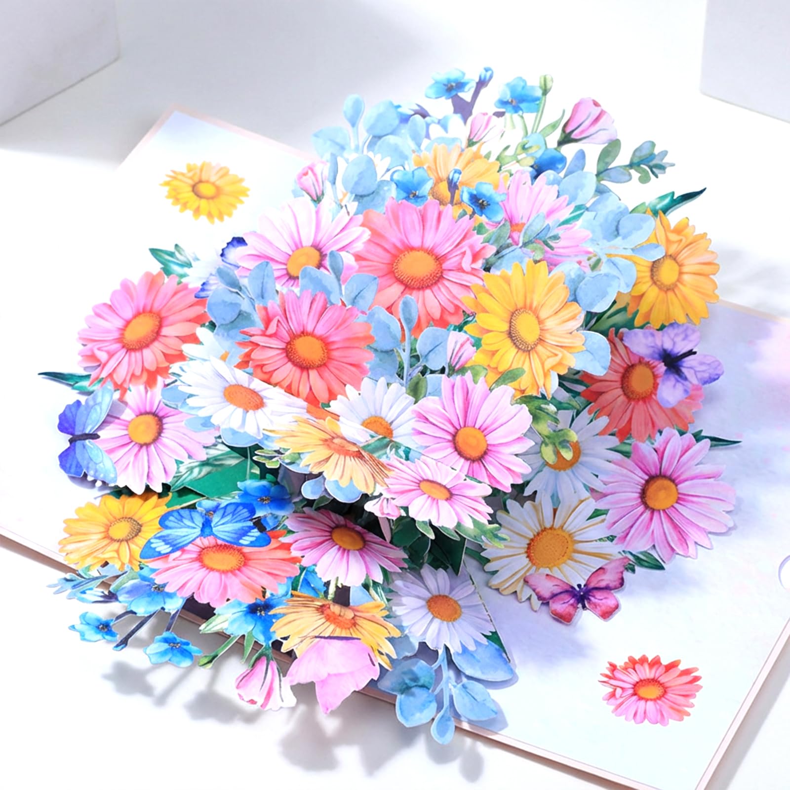 3D Pop Up Birthday Card - Elegant Floral & Butterfly Design, Handmade Greeting Card with Envelope for Women, Romantic Anniversary Card for Special Occasions