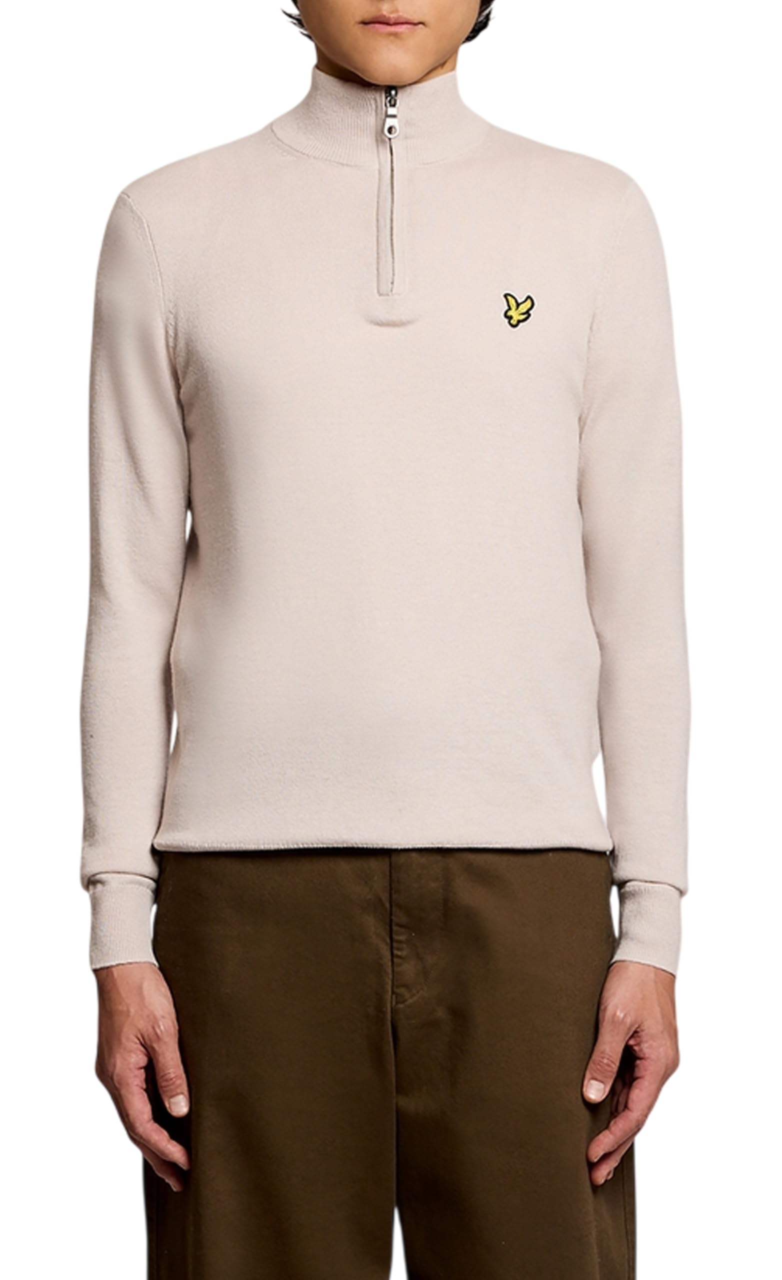 Lyle & Scott Mid Knits Cotton Merino Quarter Zip Jumper W870 Cove, XL