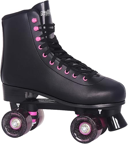 Nattork Patines de rodillos para mujeres, diversión al aire libre, patines de derby de moda para hombres, niñas, niños, patines para pistas cubiertas