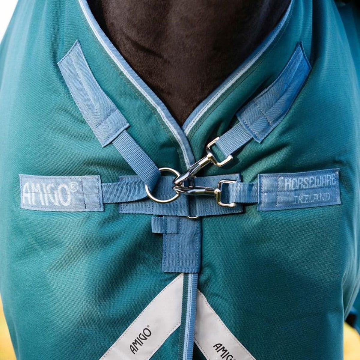 Horseware Manta para Caballos Invierno Cubierta exterior Caballo 400g con cuello Amigo Bravo 12 Plus Heavy