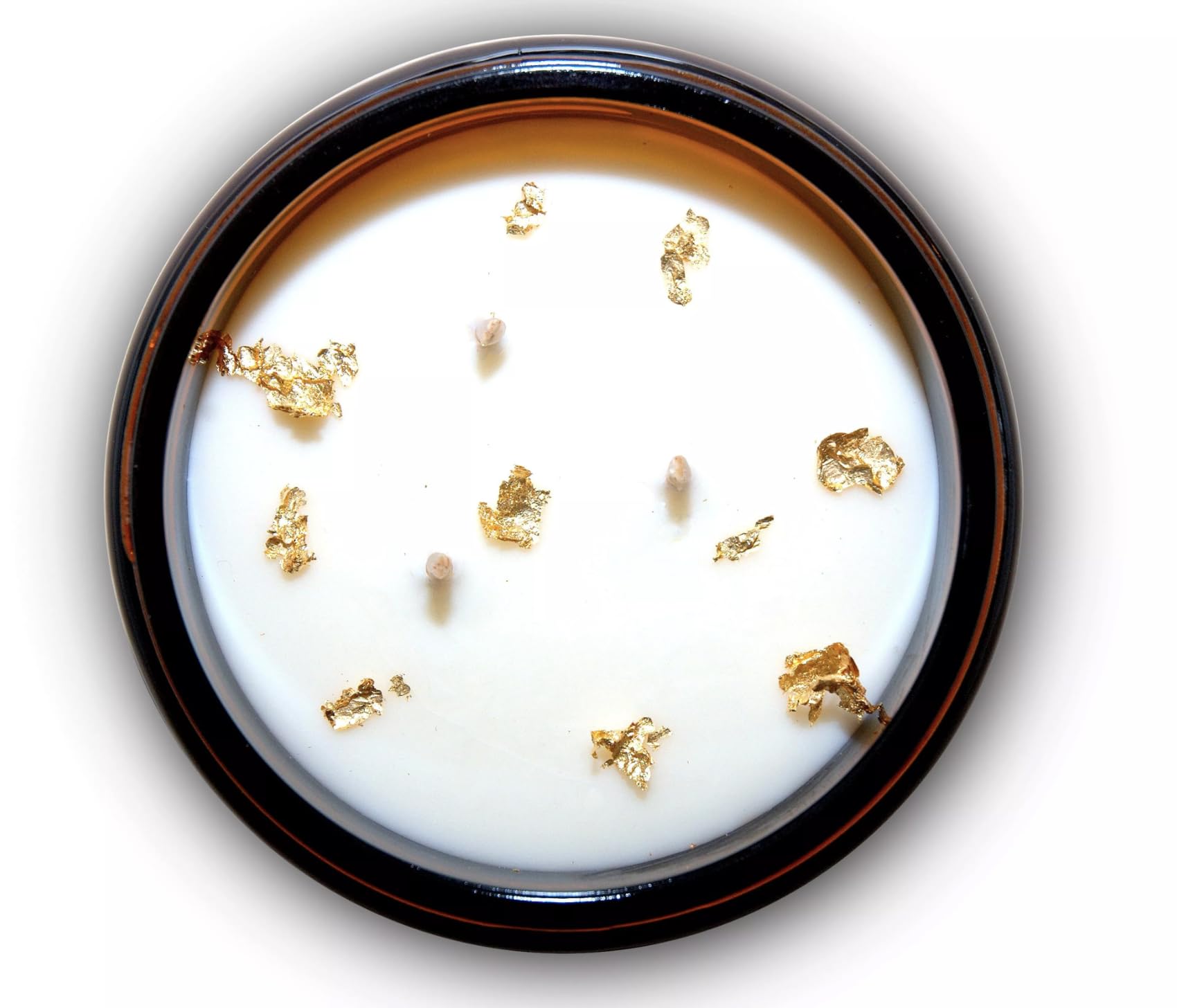 Vela perfumada de azahar con hoja de oro de 24 quilates.