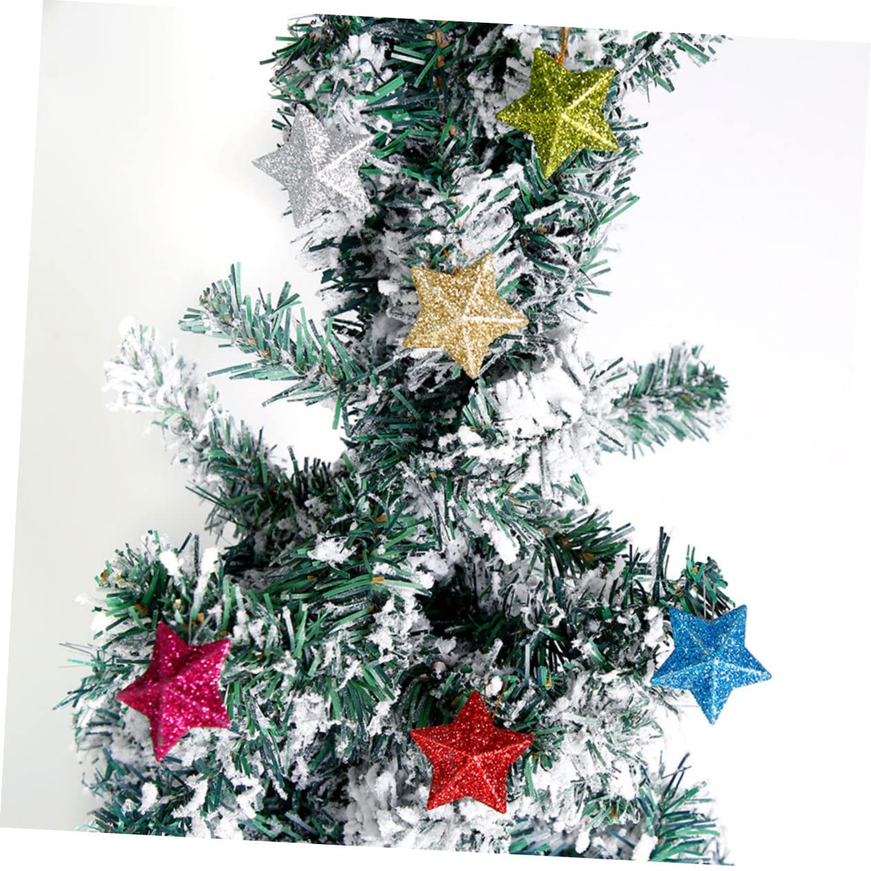 Cabilock 120 Pz Albero di Natale pentagramma stelle di natale stelle ornamenti da appendere all'albero di ciondoli stella di forniture per feste ciondoli per