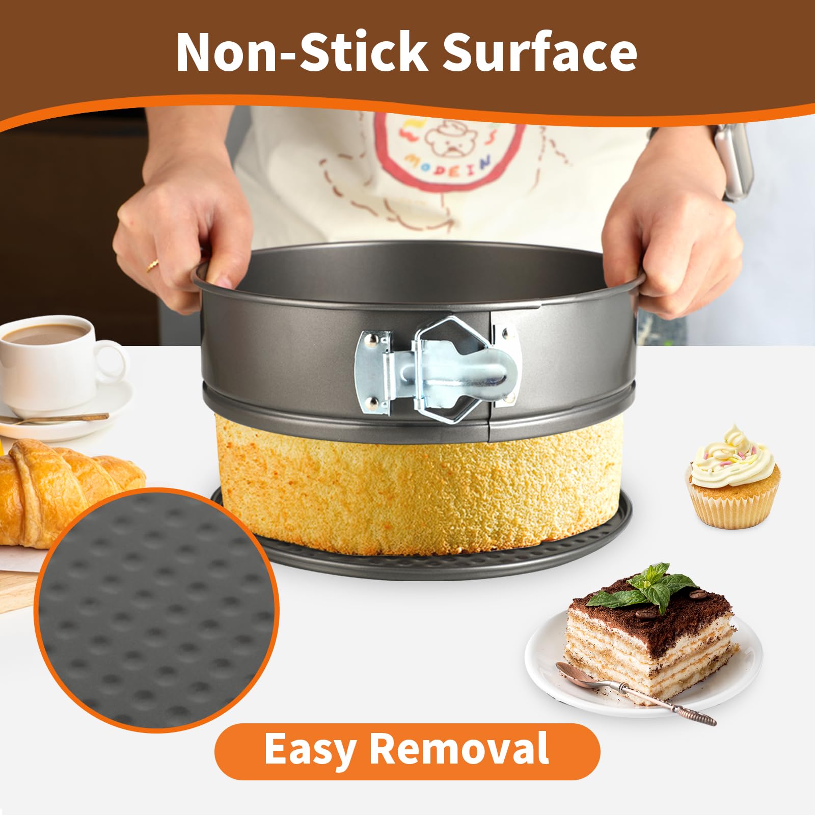 Tortiera Apribile 26 Cm Happy Friends - Stampo Per Ciambella Con Cerniera, Rivestimento Antiaderente, 2 Fondi - Foto 13