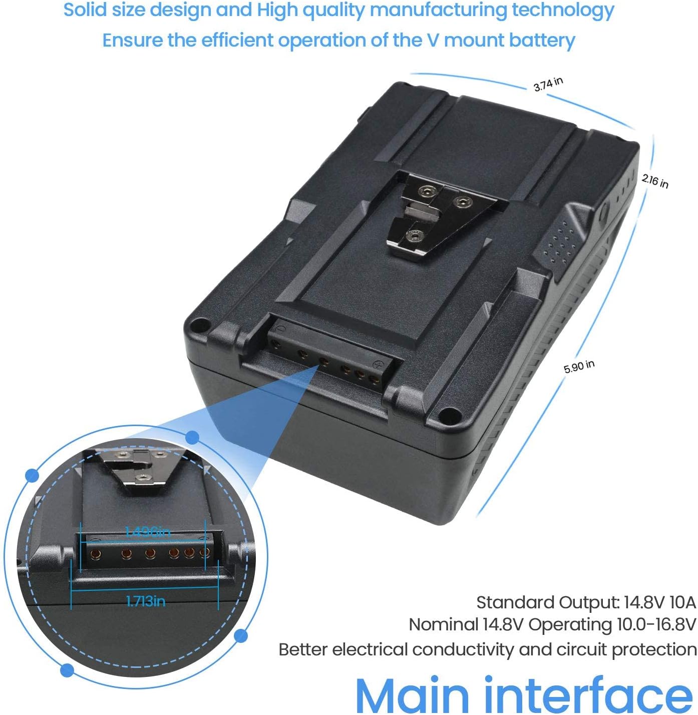 REYTRIC 154Wh and 95Wh V Mount/V-Lock Battery Series with D-Tap Charger 10400mAh and 6600mAh