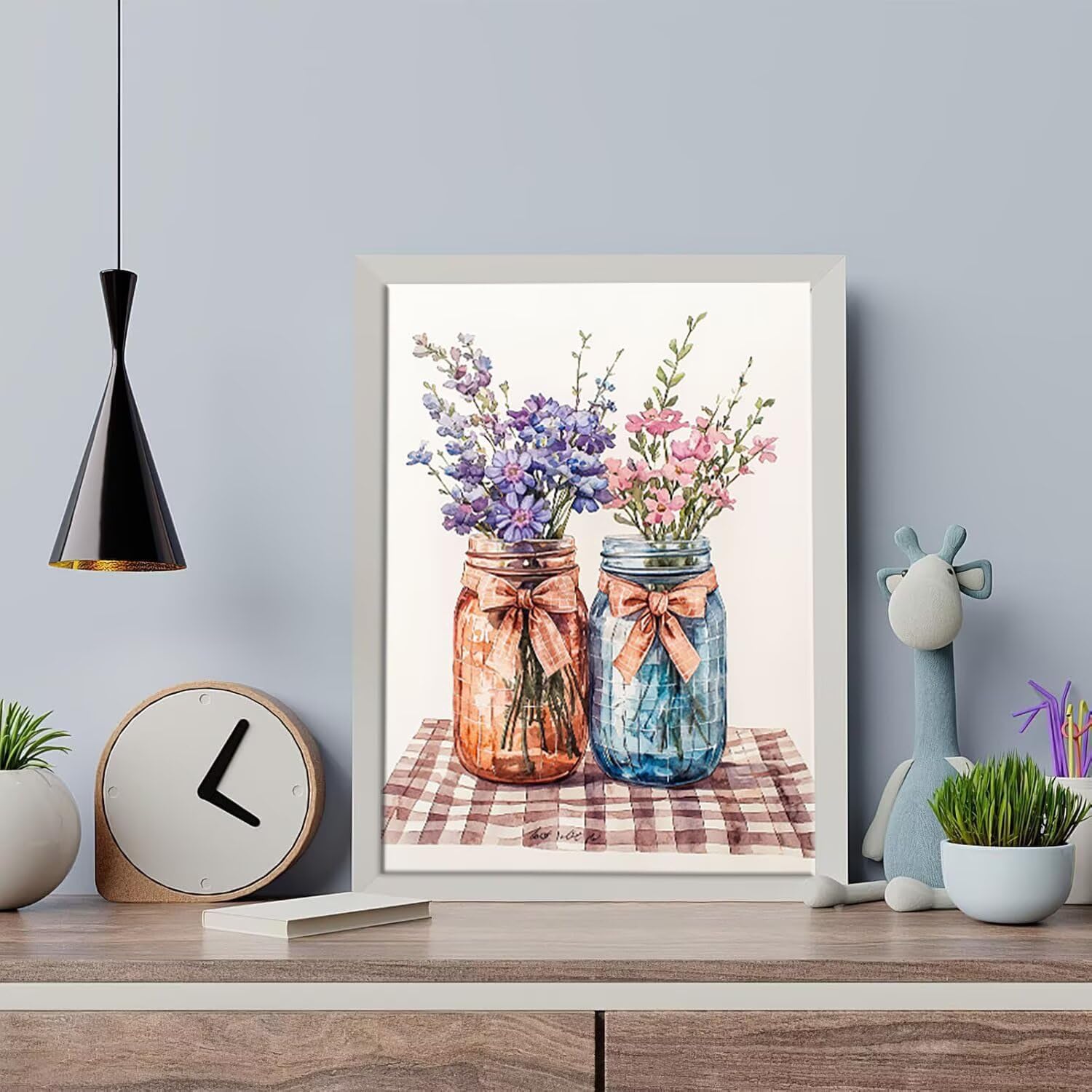 Maluj według numerów dla dorosłych wazon na kwiaty, zdjęcia po numerach Pigment akrylowy, DIY malowanie po numerach zestaw DIY dla dorosłych, dekoracja domu prezent ścienny 60x90 cm (bez ramki) u-415
