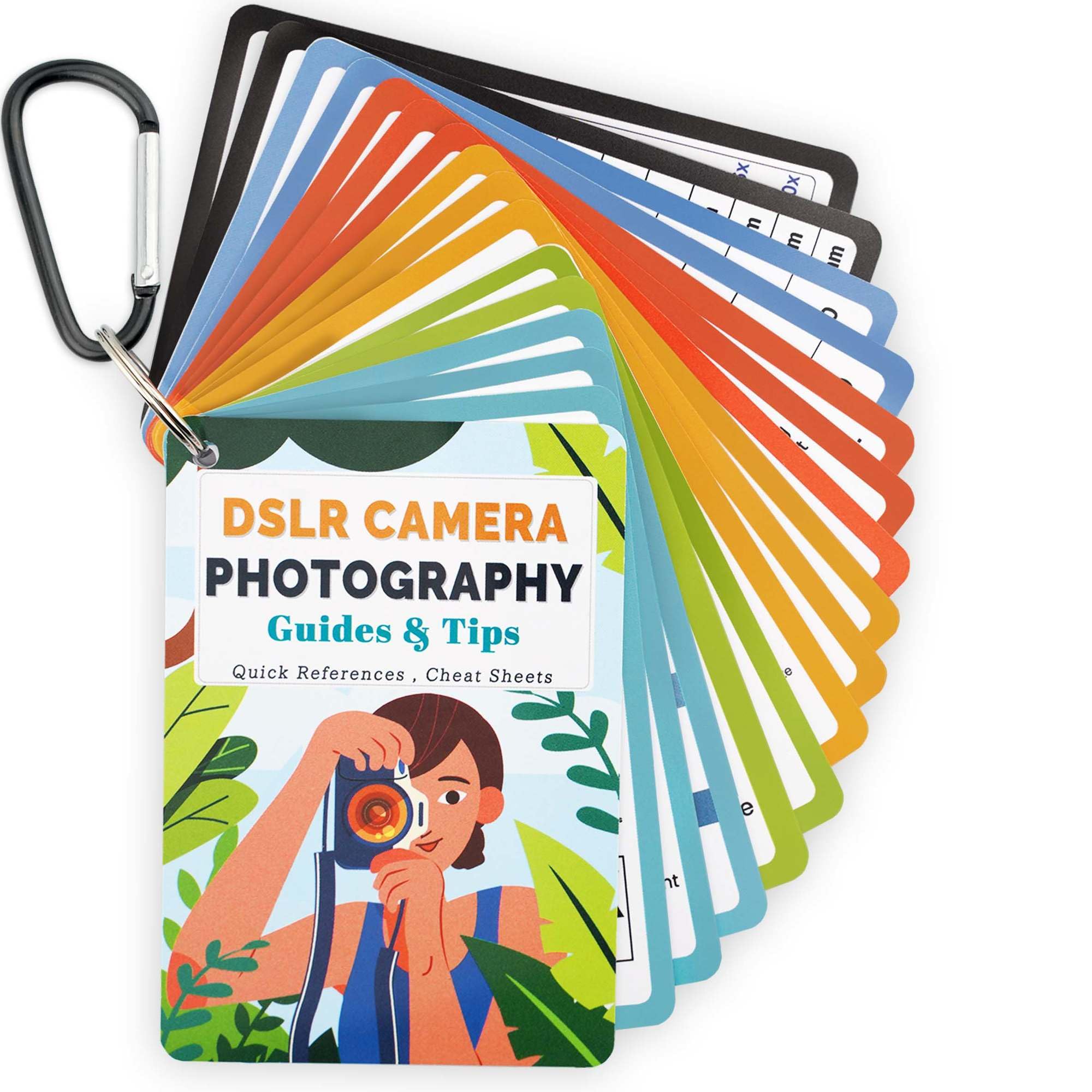 DSLR Cheat Sheet Settings: Camera Settings Cheat Book for Canon Nikon Sony - Basic Guide Cards About Exposure Settings Tips Exposure - Quick Reference Photography Accessories for Photographers ?Girl?