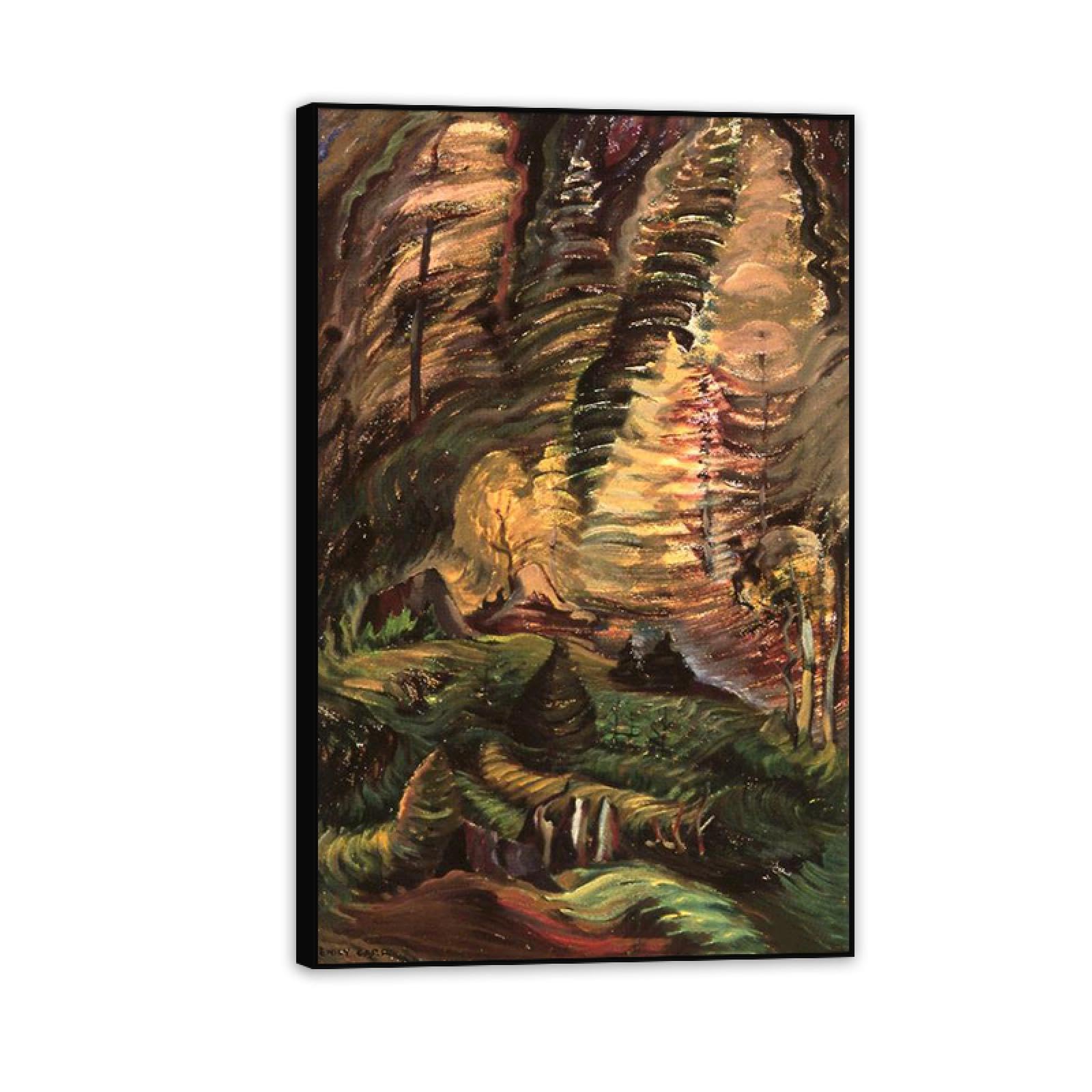 Hau3sh3a Emily Carr Impresión en Lienzo Algo sin nombre poster cuadros famosos Reproducción en Lienzo abstracto paisaje Cuadros Decoracion Salon Modernos80x50cm(31x20in) Marco negro