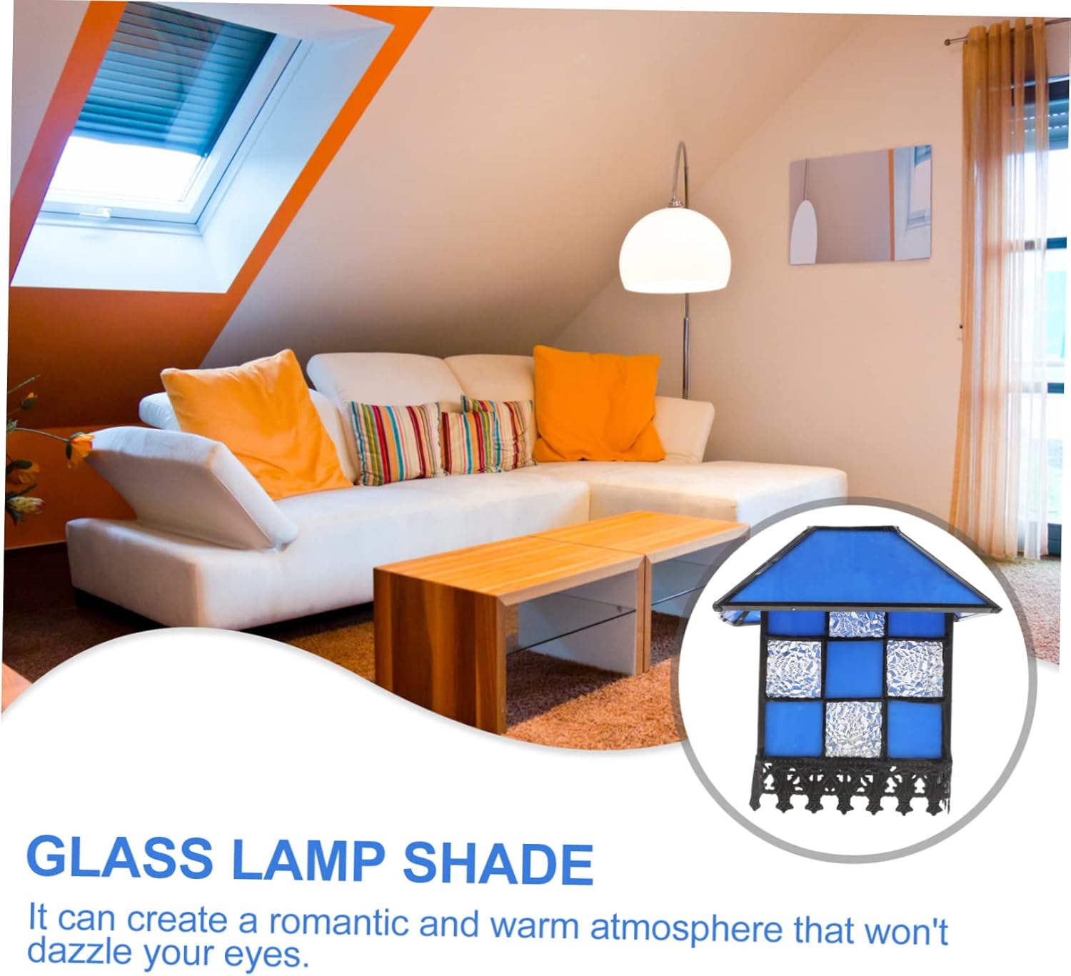 LIFKOME Glass Lamp Shade Ceiling Light Cover Sturdy Decorative Glass Light Shade Ornament for Living Room Bedroom Study Boys and Girls Room Decor