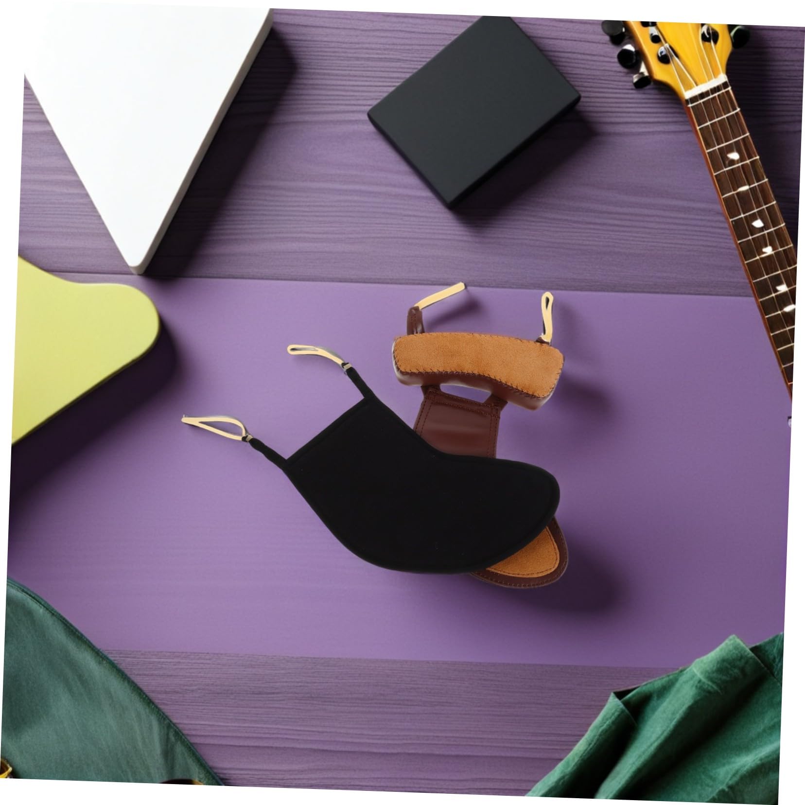 SUPVOX 2piezas Accesorios Para Violín Almohadillas Protectoras Para Hombrera Fundas De Algodón Para Mentonera De Violín y Practicar Instrumentos Musicales
