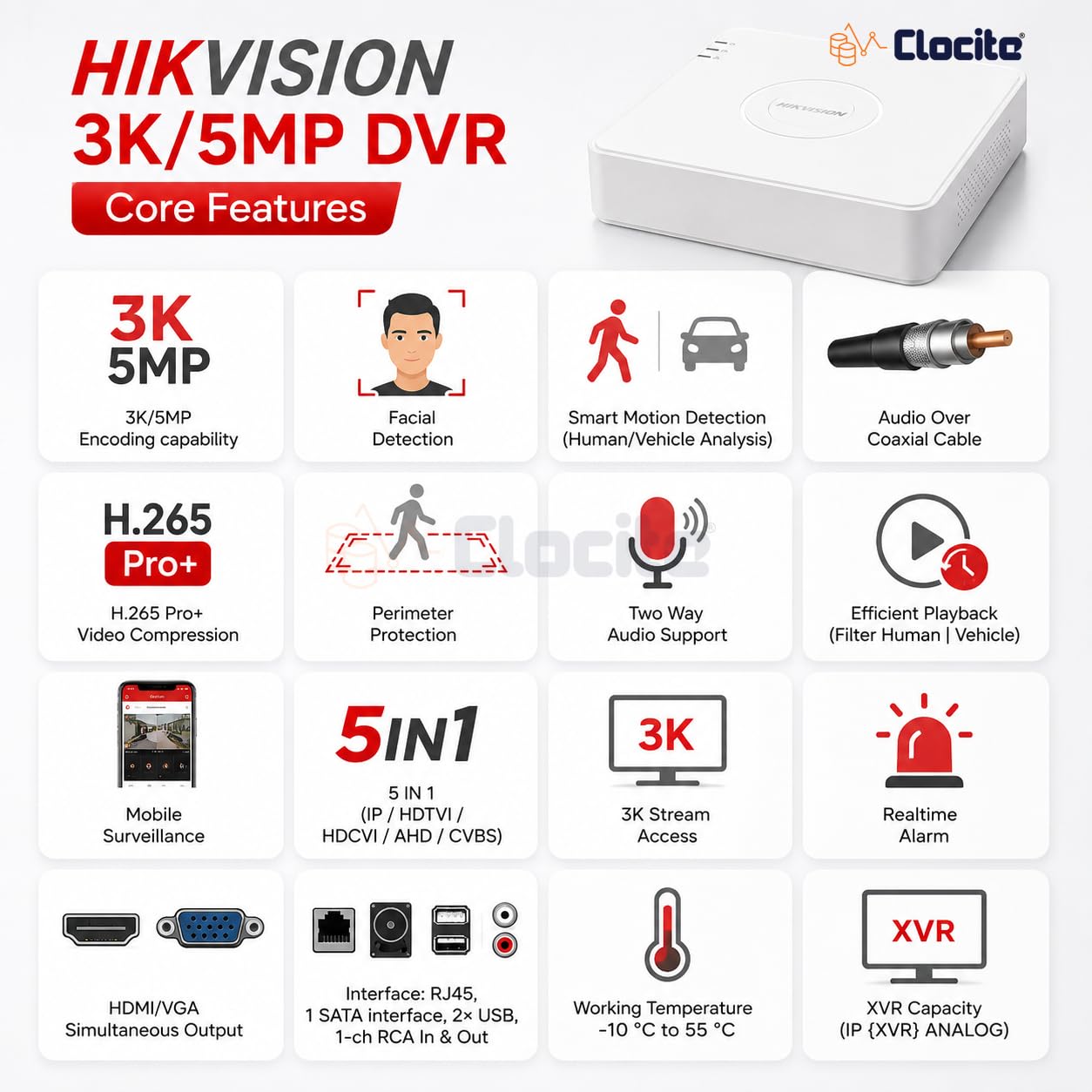 Hikvision 8 Channel DVR Kit - 5MP Cameras & 2TB HDD -4