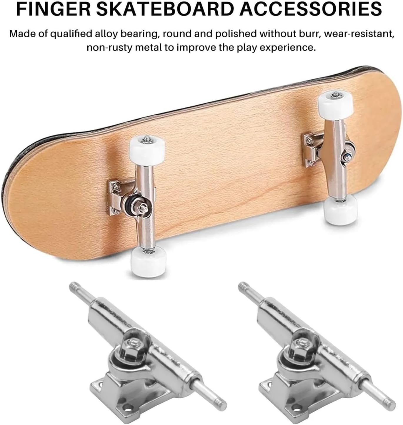 16 Pcs Finger Skateboard Deck 29mm Fingerboard Trucks Skateboard Deck with Nuts with Spanner
