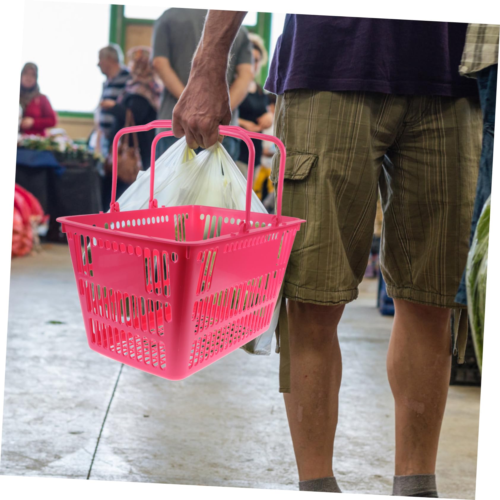 Gatuida cestino della spesa cesti cesta drogheria ampio cestino per libri parà contenitore plastica contenitori plastica cestini da scrivania cestino cavo Green