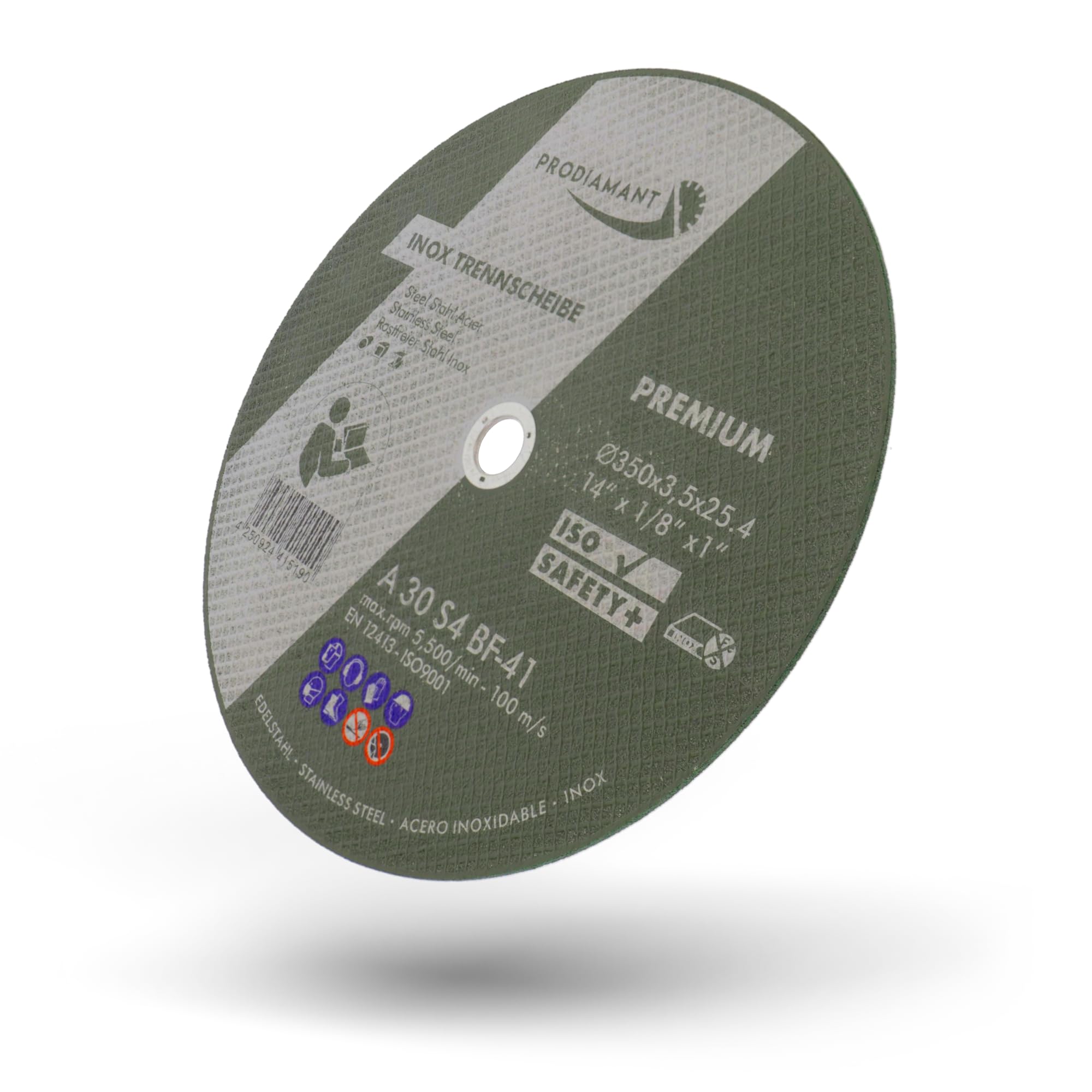 Disque à tronçonner PRODIAMANT 350 mm x 25,4 mm x 3,5 mm lot de 10 pour métal et acier
