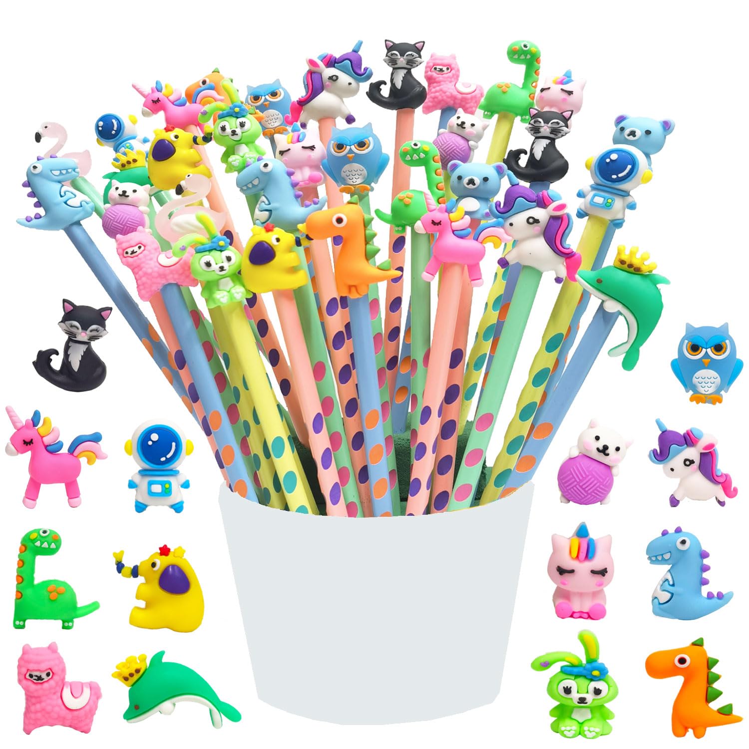 Lrikas 32 pcs Lápices de Madera Lápices Regalos Infantiles, Lápiz Triangulares Ergonómico Lápices Regalos Cumpleaños para fiestas de cumpleaños de niños (32)