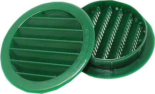 Vista 43 de 2.5 "rejilla redonda de plástico Soffit rejilla de ventilación de aire para reptiles cubierta (6, blanco)