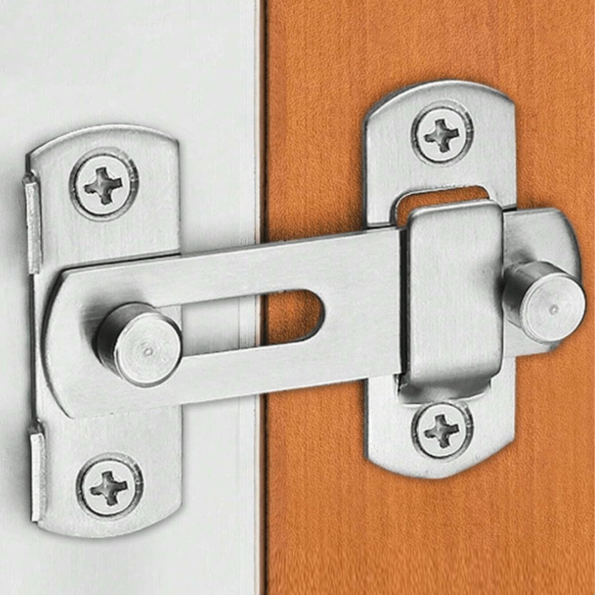 1 Pack Barn Door Latches，2.75” x3.93”Stainless Steel barn gate flip Door Latch,Sliding Doors Lock for Wine Cabinet Closet Door Latches (Silver)