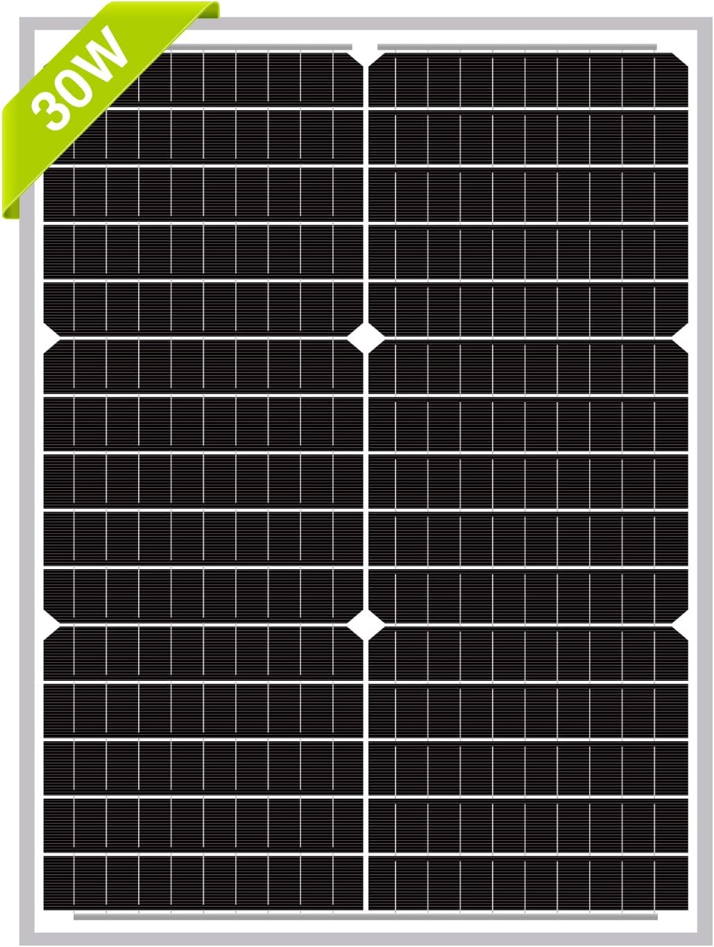 Newpowa 9BB 30W 12V Solar Panel High-Efficiency Monocrystalline 12V PV Module Designed for 12V Off Grid System, Charge Your 12V Battery of RV, Boat, Camper, Trailer, Gate Opener(30W New)