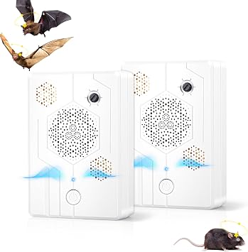 2026 Upgraded Ultrasonic Bird Repellent Devices Outdoor Woodpecker Deterrent for House Pigeon Deterrent Rechargeable Bat Repellent Indoor to Keep Birds Out of Attic Porch Balconies,2Pack