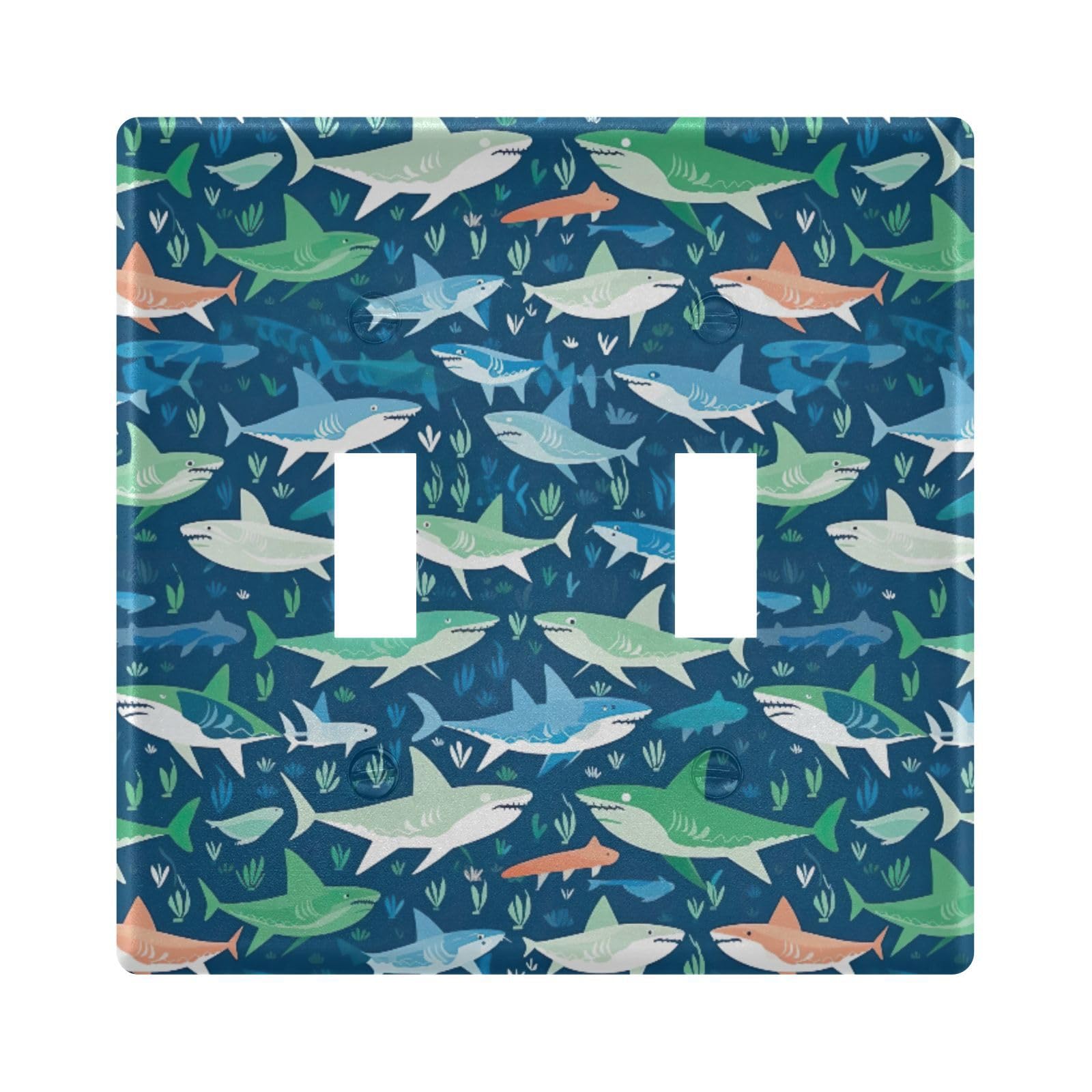 UMIRIKO Shark Light Switch Cover Plate Covers Decorative Double Toggle Home Decor 202a8624