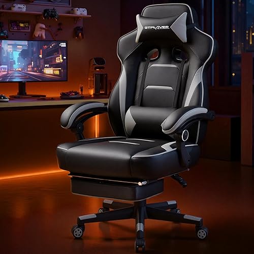 Miniatura 2 de GTPLAYER Gaming Chair with Footrest, Big and Tall Game Chair 350lb Racing Style Computer Chair, Ergonomic Executive Office Chair High Back with