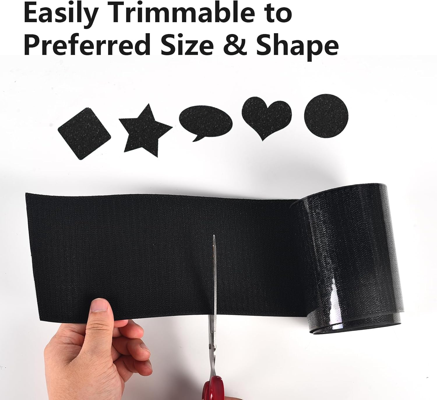 4.3 Inch x 19.7 Ft Heavy Duty Hook and Loop Tape Adhesive Non Slip Couch Cushion Pad Tapes, Nylon Hook and Loop Tape Picture Wall Hanging, Keep Couch Cushions from Sliding for Cushion, Carpets