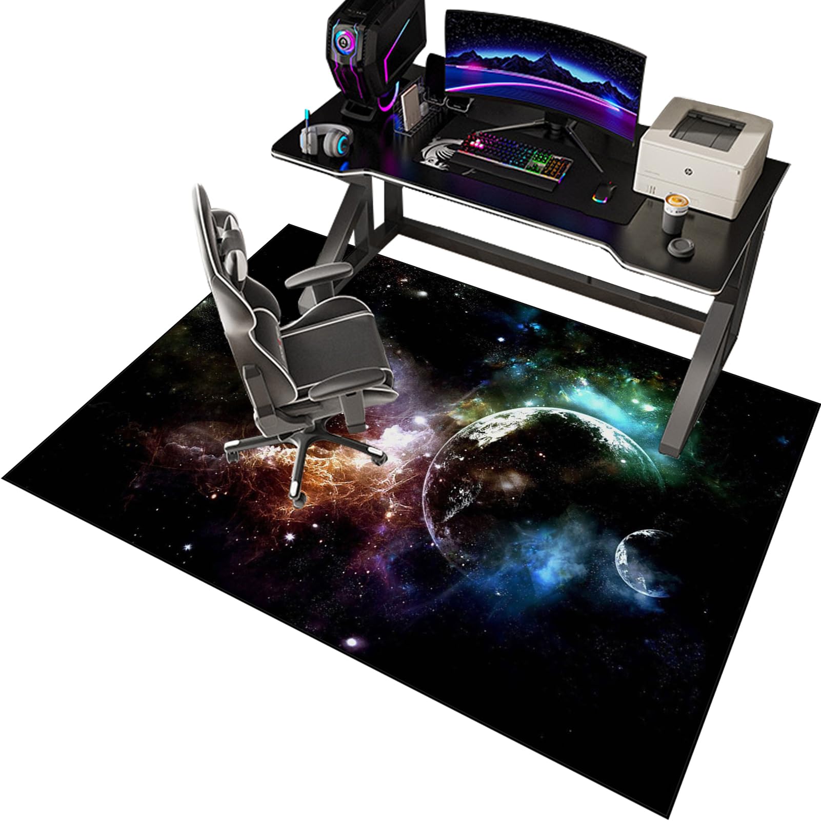 Heavy Duty Office Gaming Chair Mats for Carpeted and Hardwood Floor, 70 x 100 cm Office Chair Mat for Carpet, Floor Protectors for Rolling Chairs, Desk Chair Mat for Carpeted Floors, Protector Rug — image 1