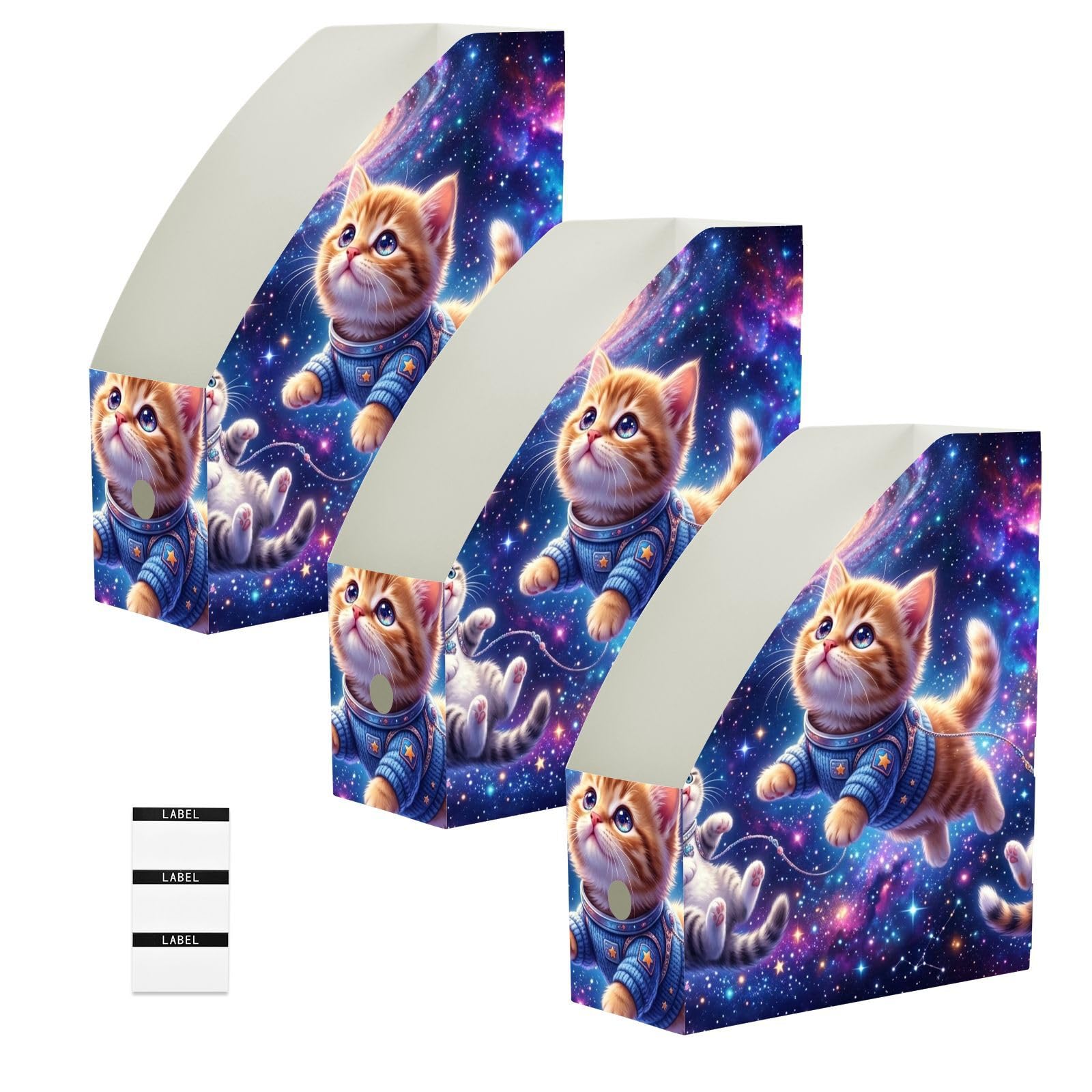 Organiseur de dossiers pliable coloré en forme de chaton violet