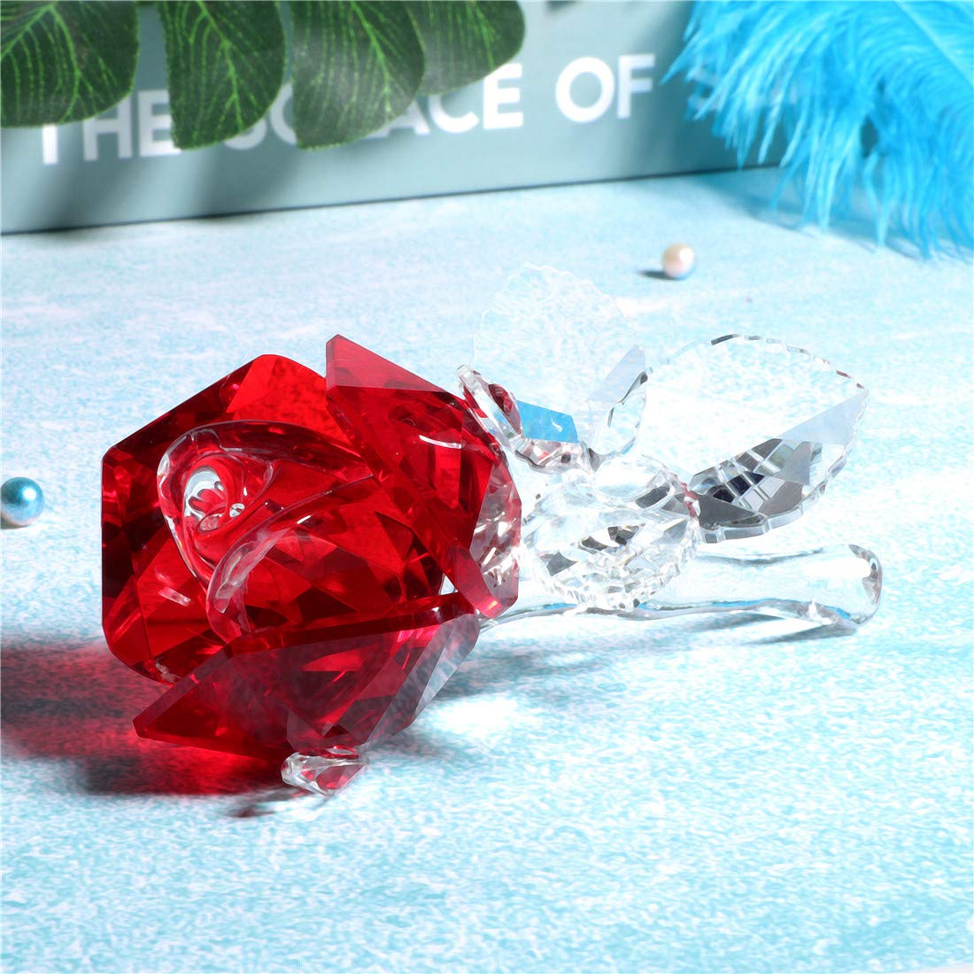 Amazon.co.jp: Waltz&F K9クリスタル クリスタルバラ 水晶置物 水晶