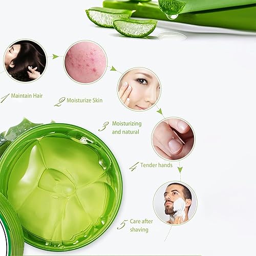 Miniatura 8 de Hidratante corporal y facial con infusión de aloe, crema hidratante natural con aloe vera, cuidado de la piel para piel seca, antiarrugas,