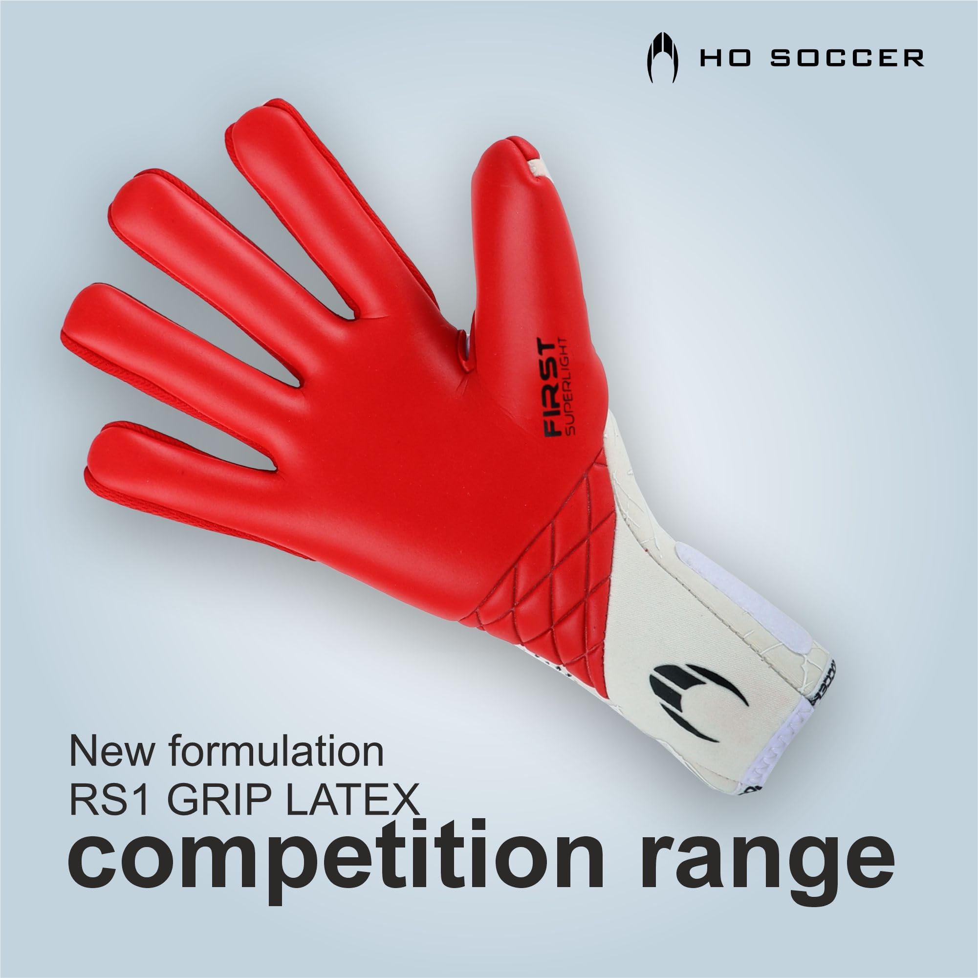 HO Soccer First Superlight EVO SMU Red Guantes de Portero, Unisex Adulto, Blanco/Rojo