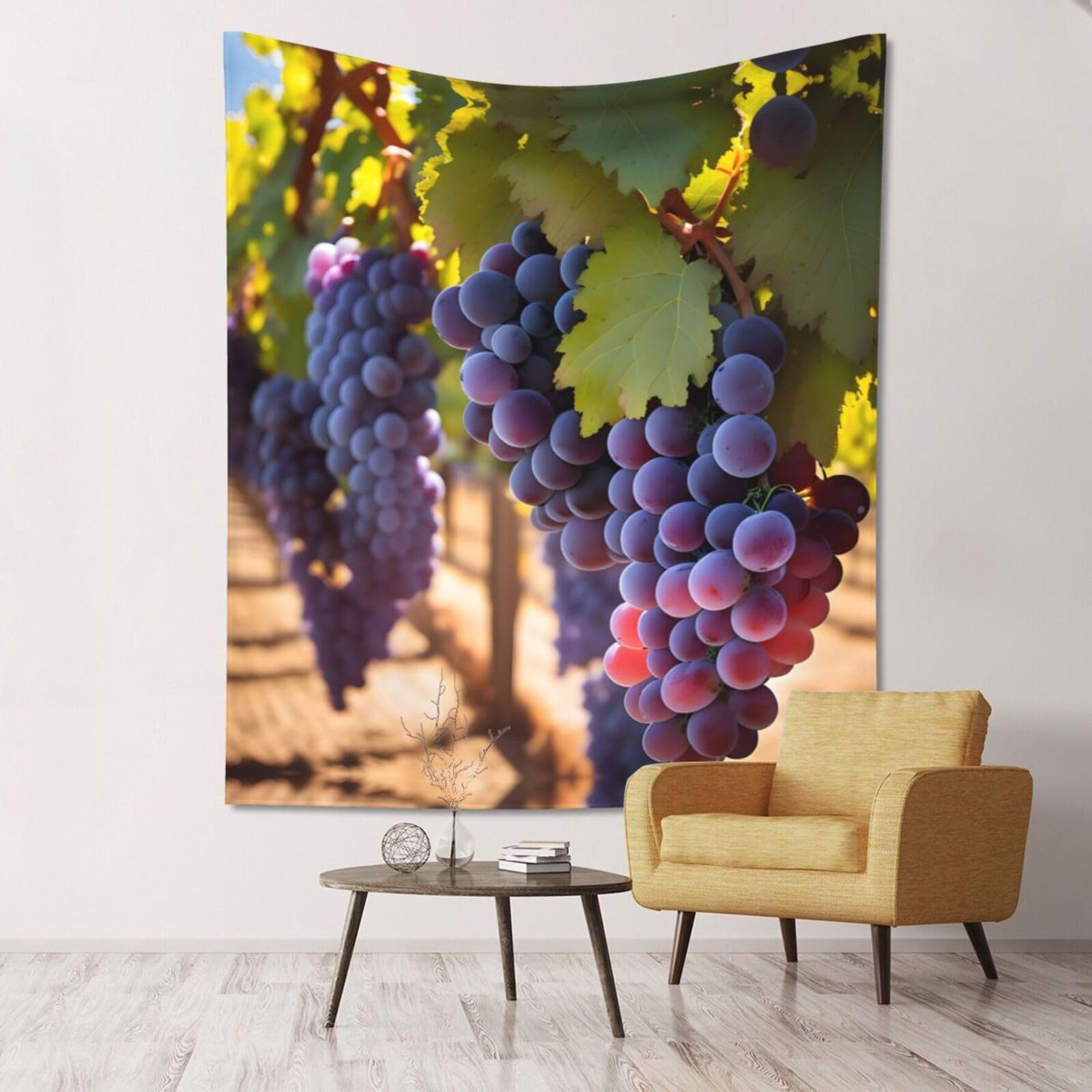 ZZYYDS Floral Wall Decor Tapestry Desert Grapes for Living Room Dormitory Home Decor Party Background, 60x51 Inch (Vertical)