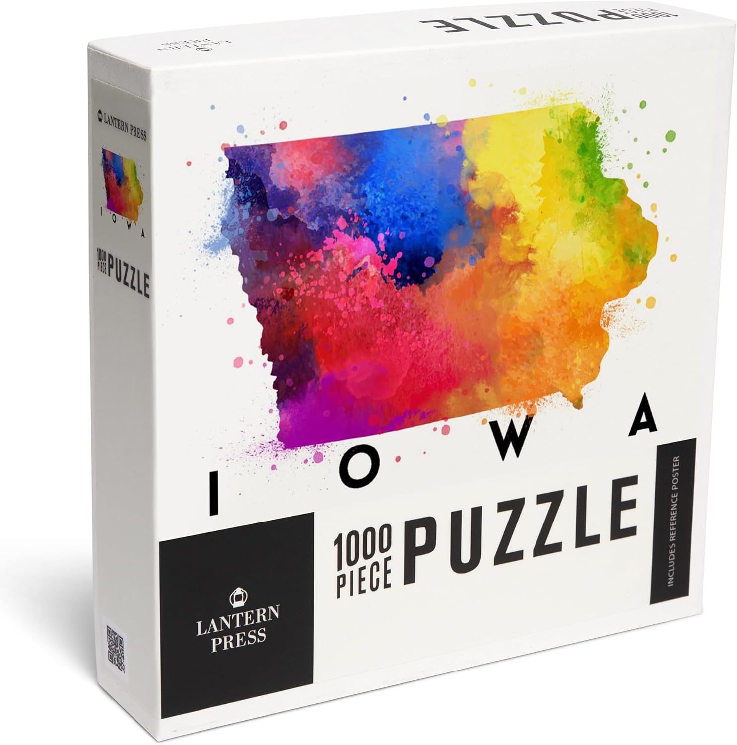 Iowa, State Abstract Watercolor (1000 Piece Puzzle, Challenging Jigsaw Puzzle for Adults, Made in USA)