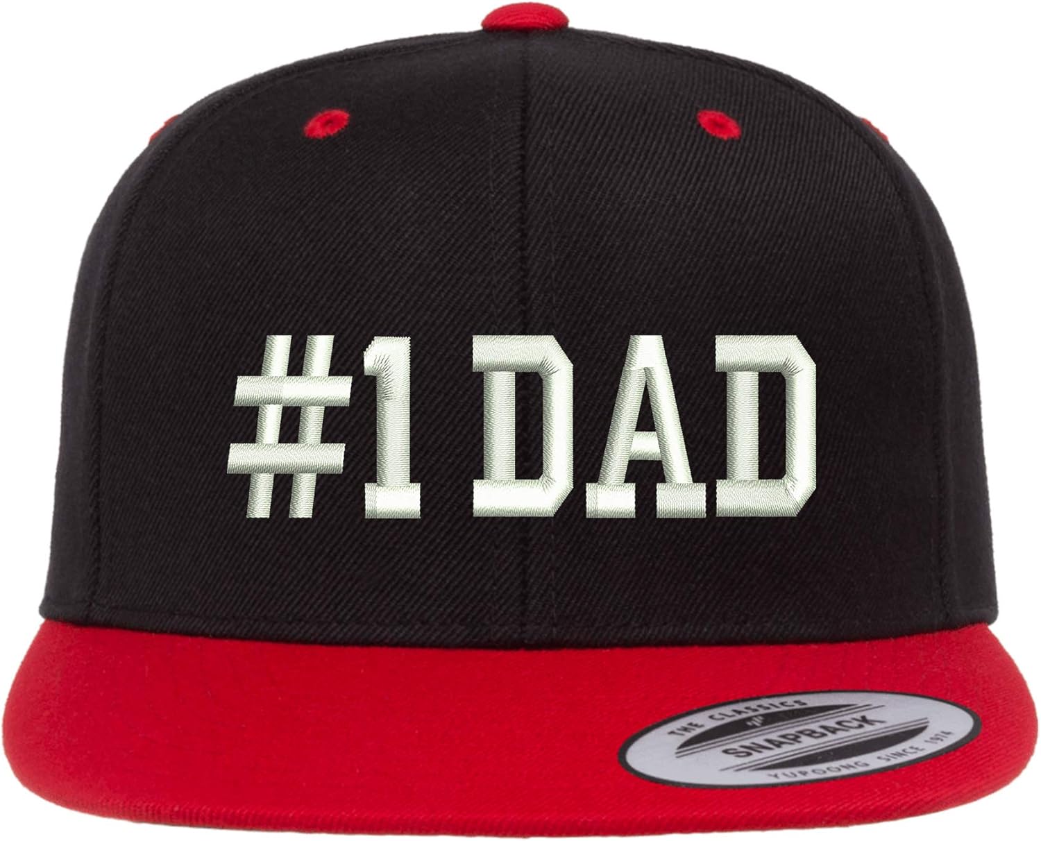 #1 Dad Flat Bill Snapback Baseball Hat - Number One Dad, Father's Day Hat, Hat for Dad