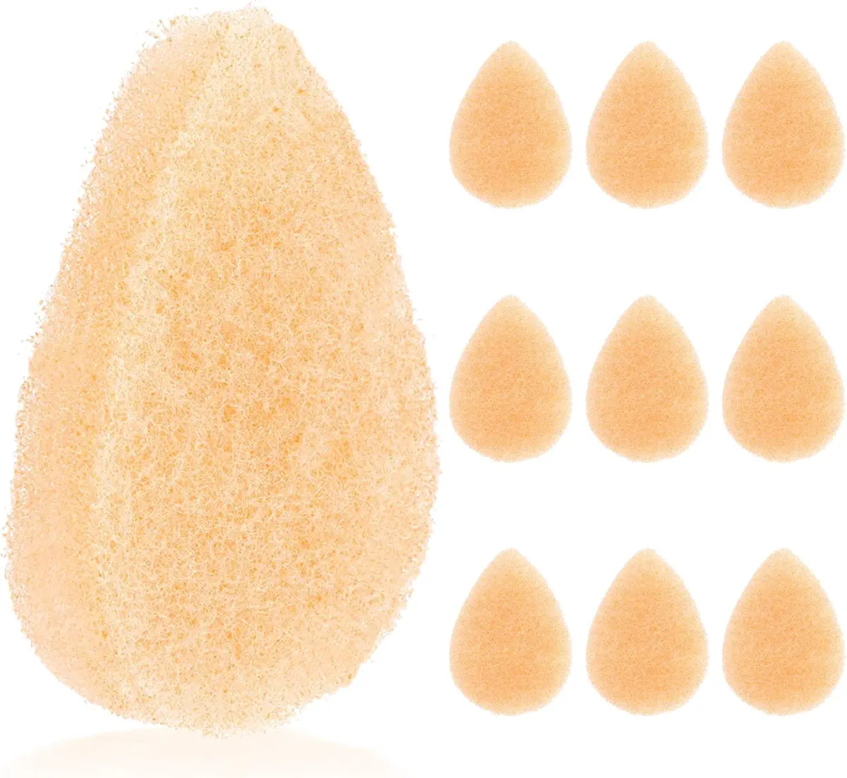 10 Pack Facial Sponge for Daily Cleansing and Gentle Exfoliating - Buff Puff Style Exfoliating Pads for Removing Dead Skin, Dirt and Makeup - Reusable Puf, Made in The USA